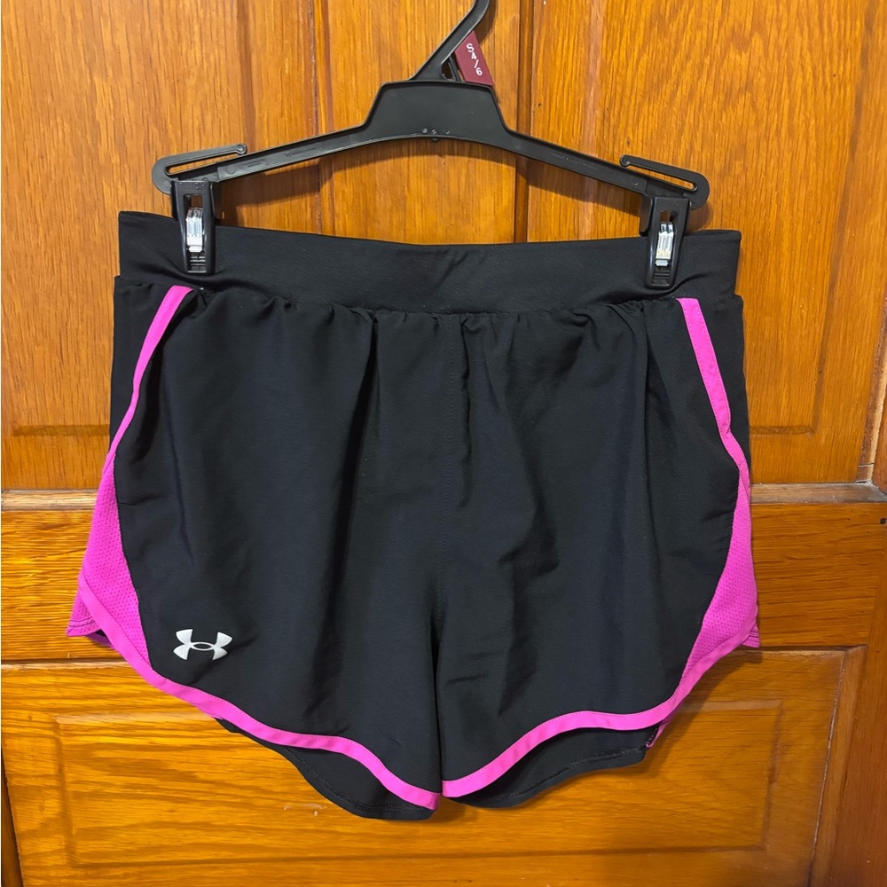 Under Armour Black Athletic Shorts with Pink Trim